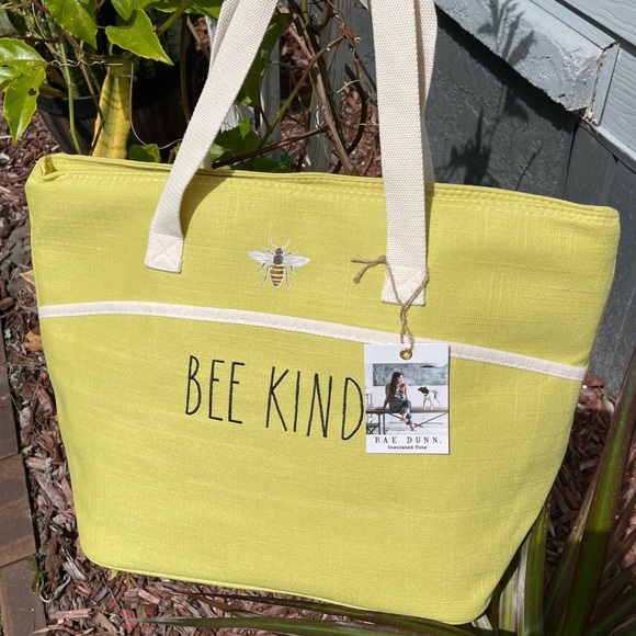 Rae Dunn Handbags - RAE DUNN Bee Kind Insulated Tote Bag